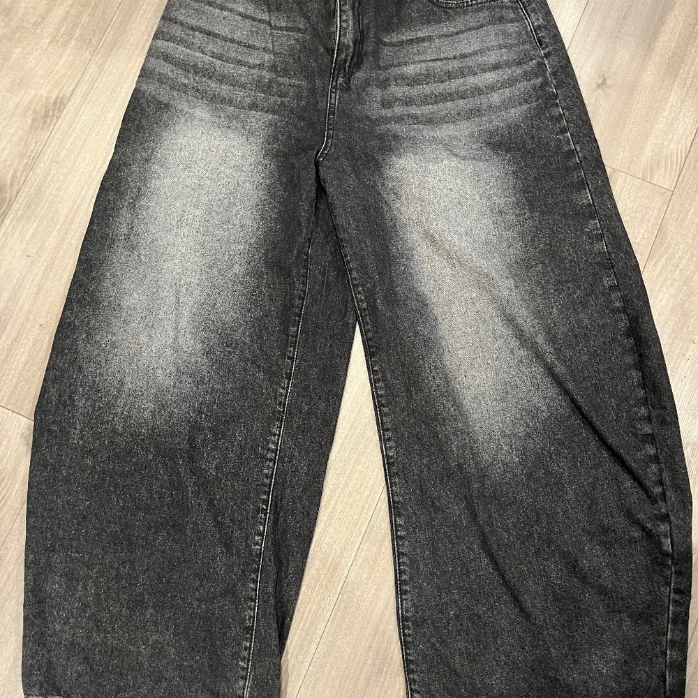 barrel jeans black/grey washed